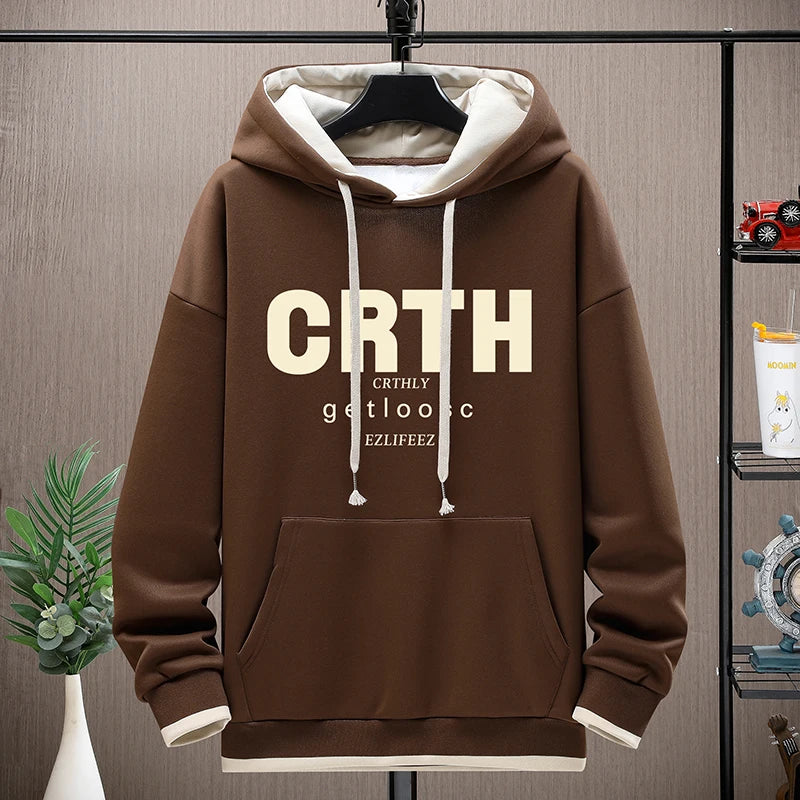 Men's Hip-Hop Pullover Hoodie – Black & White