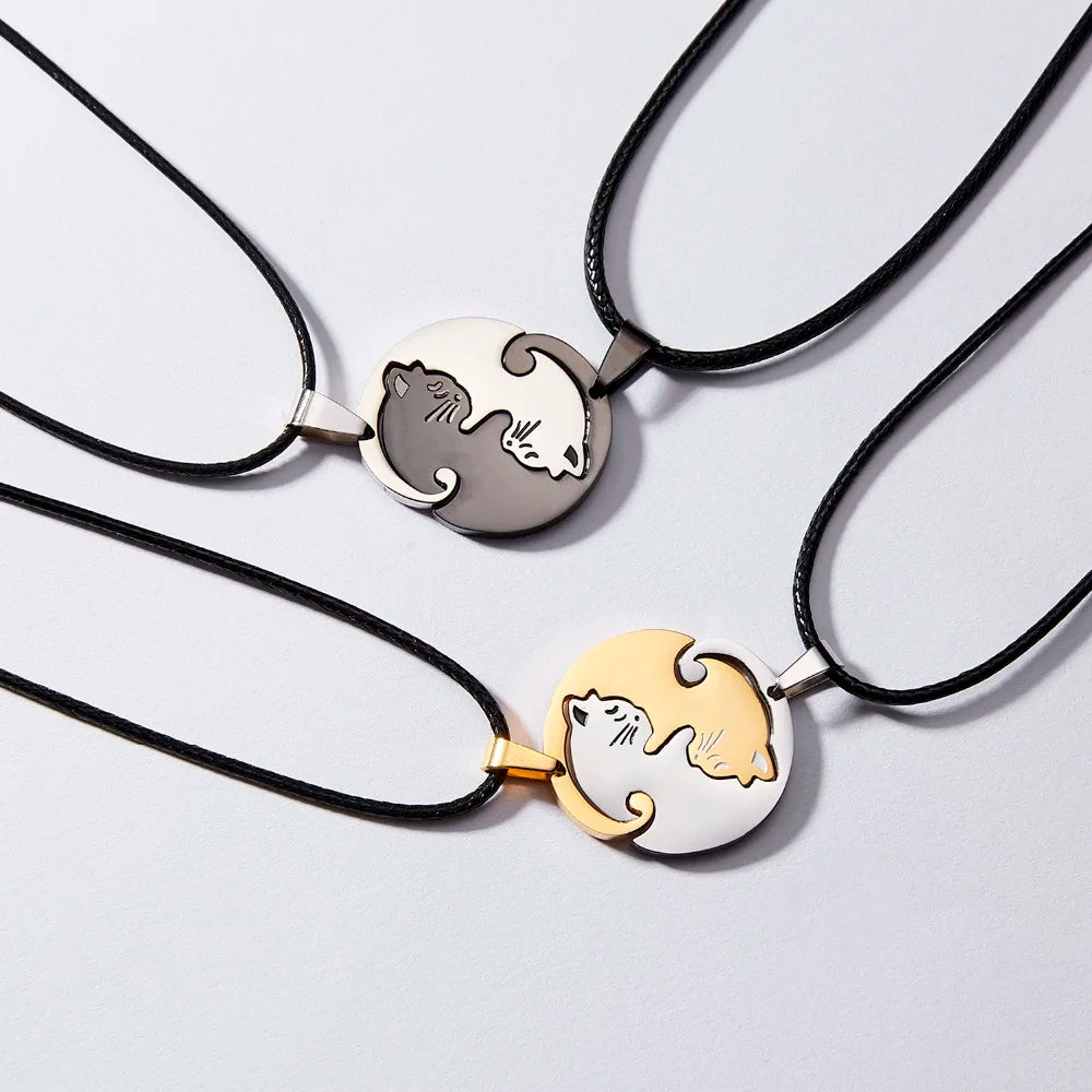 Yin-Yang Cat Puzzel Necklace