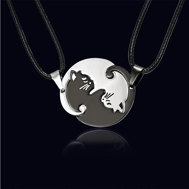 Yin-Yang Cat Puzzel Necklace