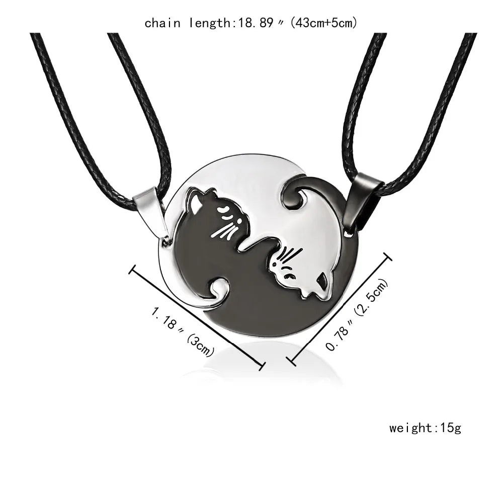 Yin-Yang Cat Puzzel Necklace
