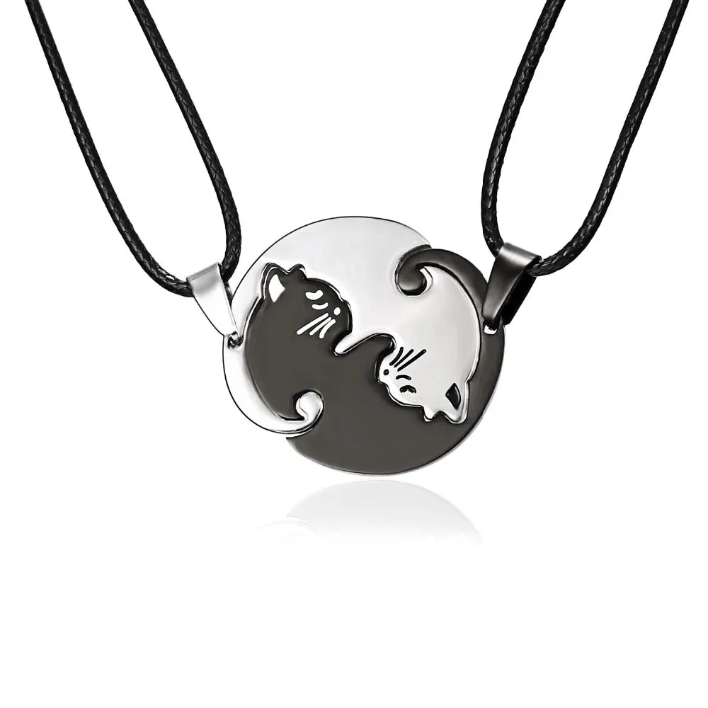 Yin-Yang Cat Puzzel Necklace