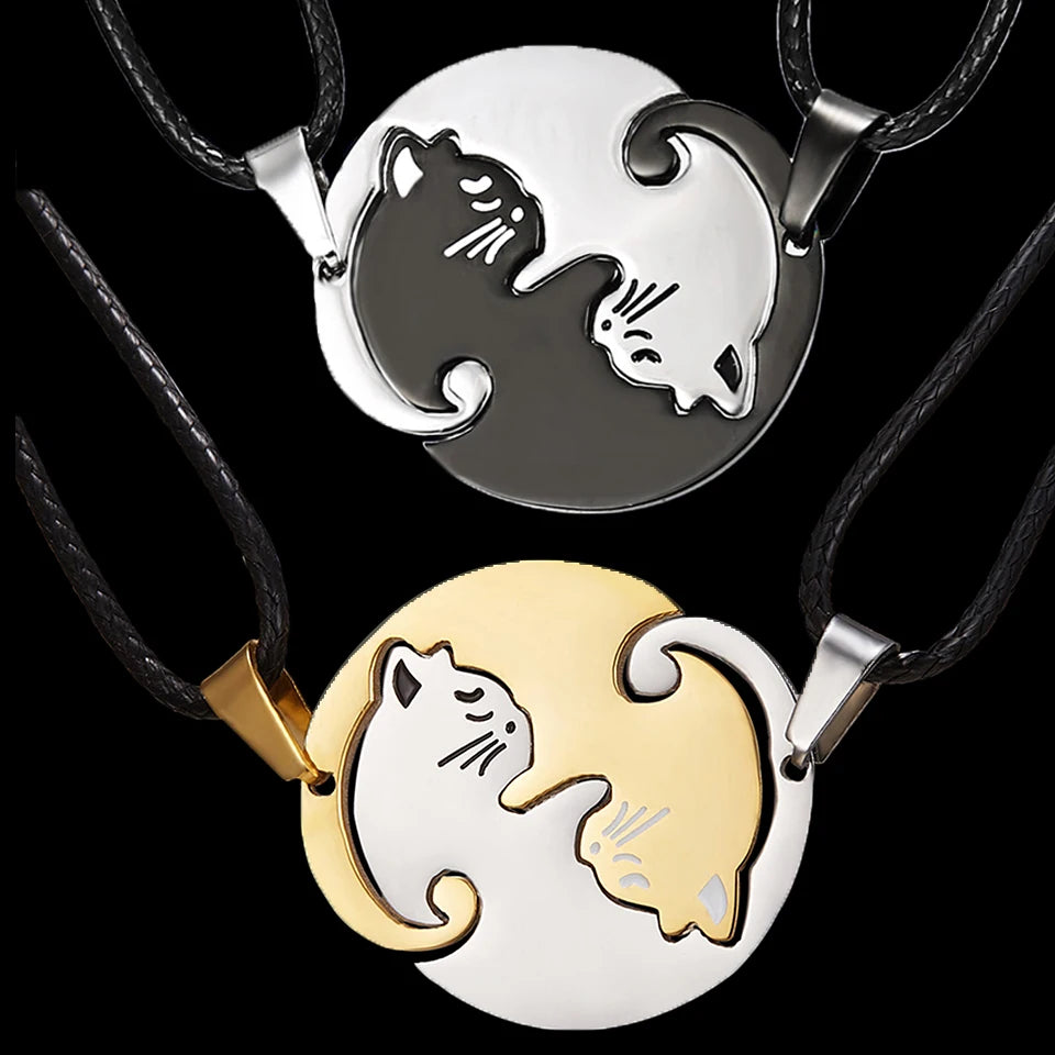Yin-Yang Cat Puzzel Necklace