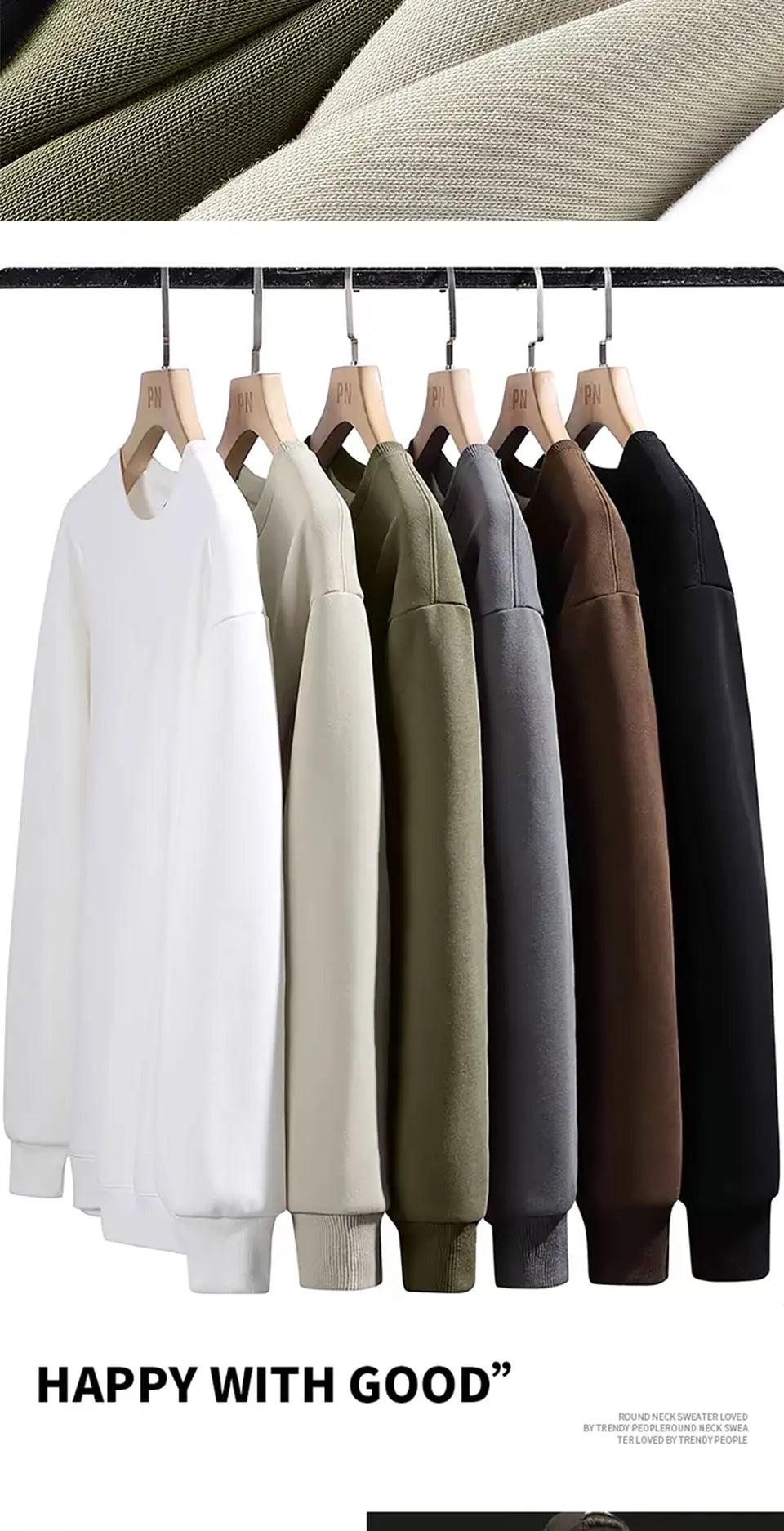 Heavyweight Loose Sweatshirt – Unisex Solid Color Casual Pullover (M-4XL)