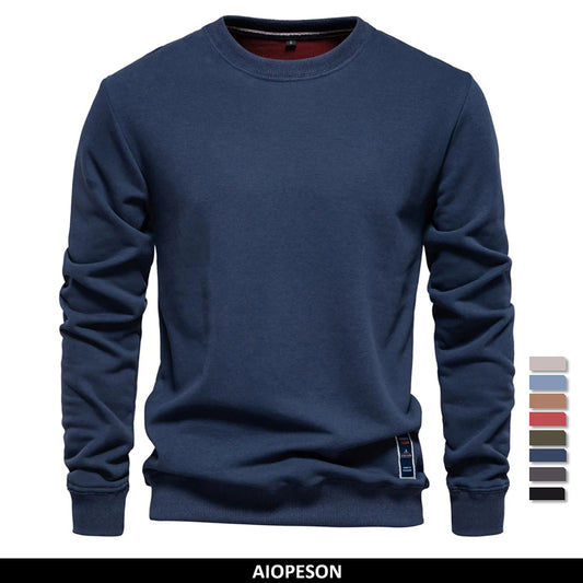 AIOPESON Men's Cotton-Blend Crew Neck Sweatshirt