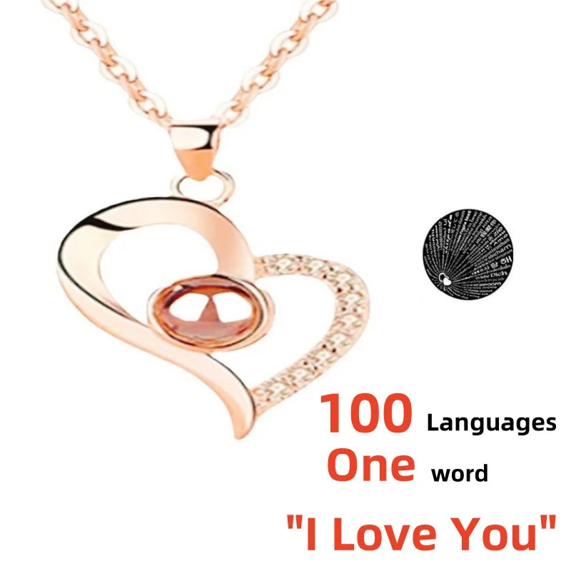 Heart-Shaped Red Rose Necklace