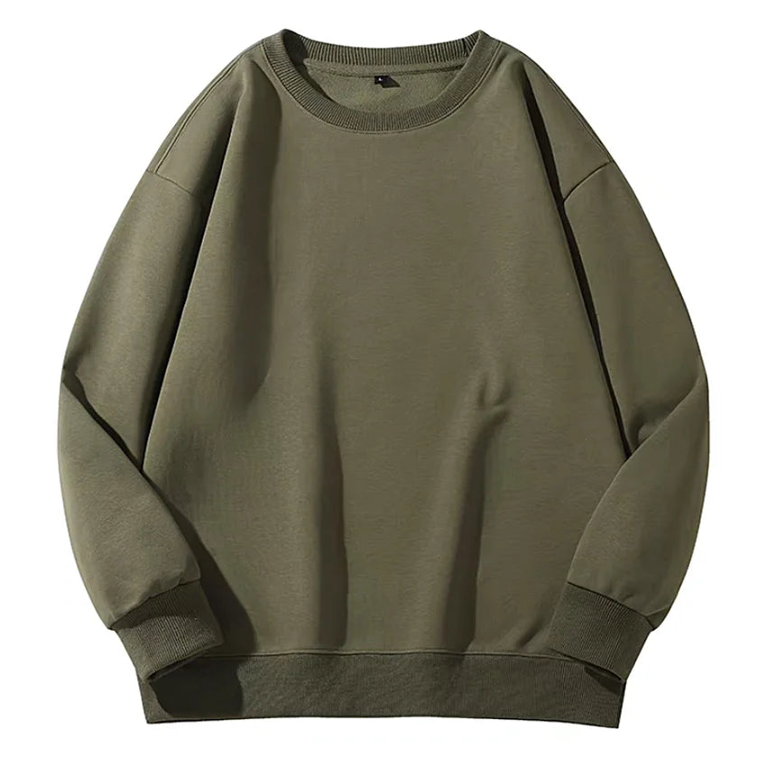 Heavyweight Loose Sweatshirt – Unisex Solid Color Casual Pullover (M-4XL)
