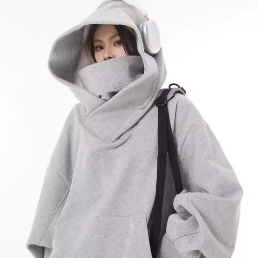 Fashionable American Style Sweatshirt Trendy Brand Men Women's Niche Design Sensibility Loose Fit Top Scene Hooded Sweatshirt