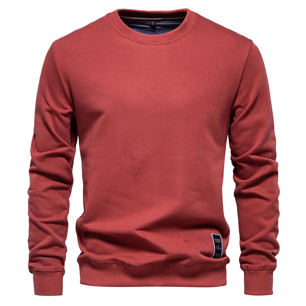 AIOPESON Men's Cotton-Blend Crew Neck Sweatshirt