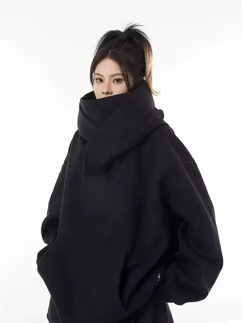 Fashionable American Style Sweatshirt Trendy Brand Men Women's Niche Design Sensibility Loose Fit Top Scene Hooded Sweatshirt