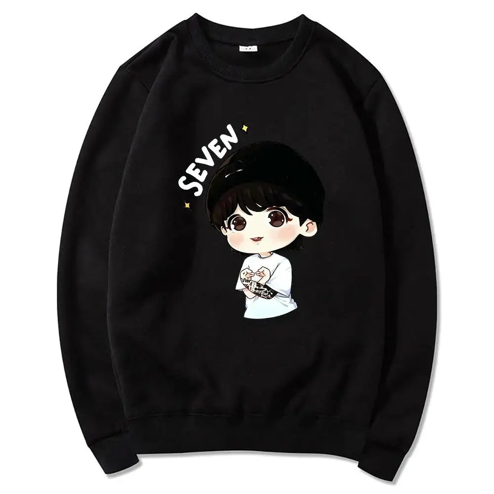 JungKook Seven Hoodie Women Harajuku Aesthetic Funny Kawaii Hoodies Unisex Autumn Winter Casual Fleece Pullover Sweatshirts Tops