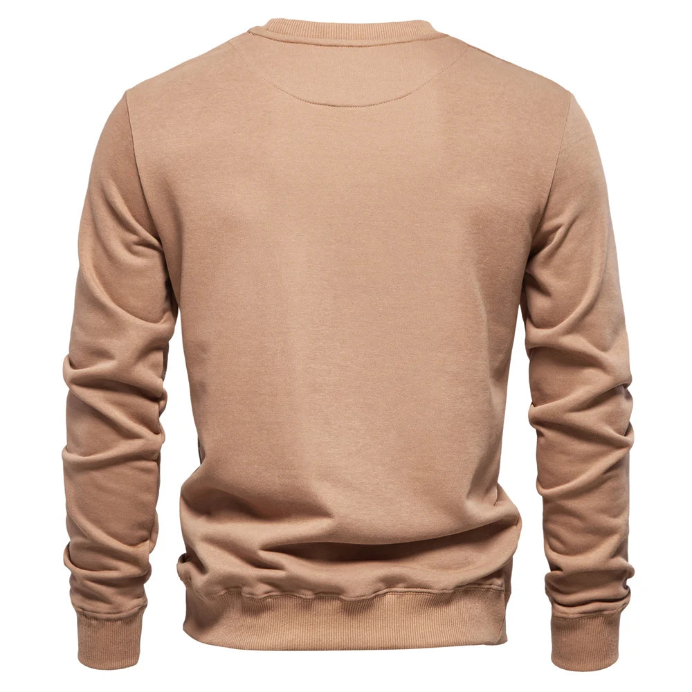 AIOPESON Men's Cotton-Blend Crew Neck Sweatshirt