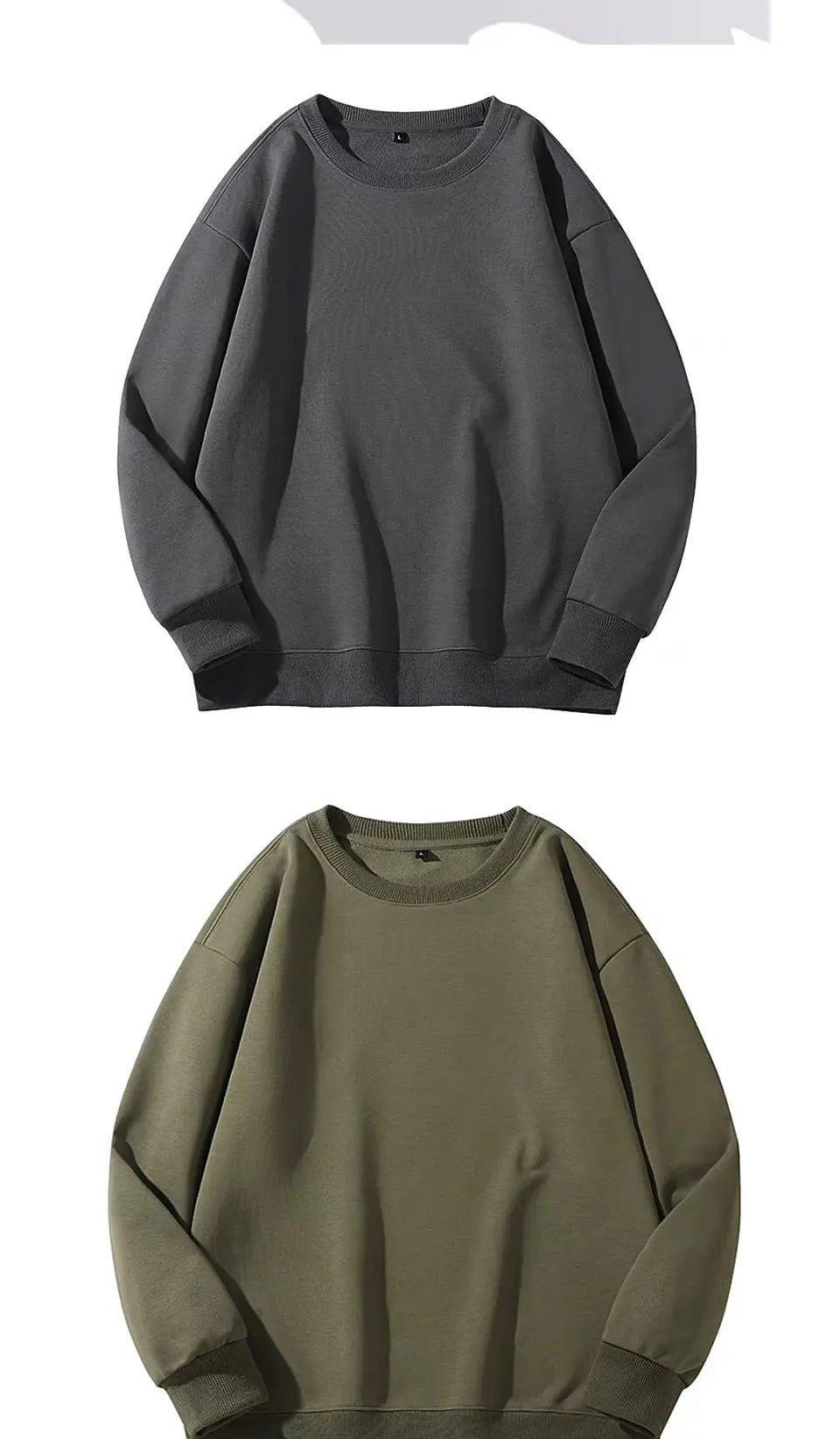 Heavyweight Loose Sweatshirt – Unisex Solid Color Casual Pullover (M-4XL)