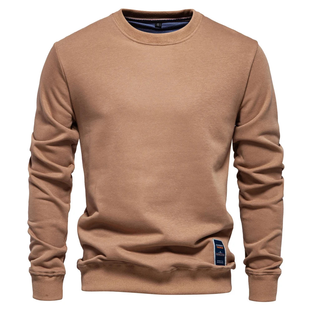 AIOPESON Men's Cotton-Blend Crew Neck Sweatshirt