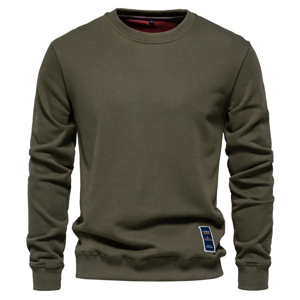 AIOPESON Men's Cotton-Blend Crew Neck Sweatshirt