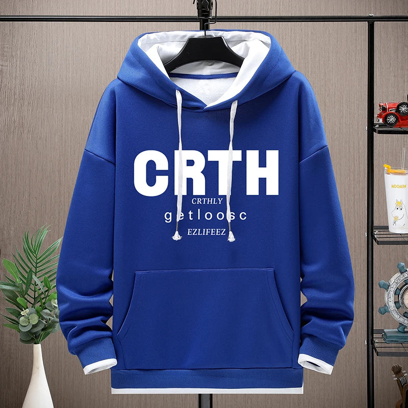 Men's Hip-Hop Pullover Hoodie – Black & White