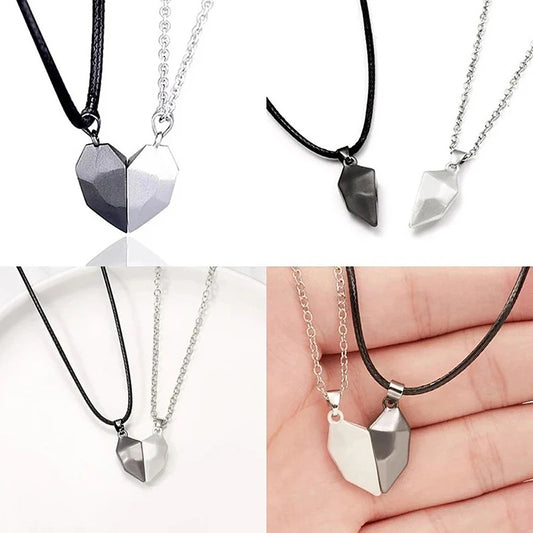 Elegant Magnetic Heart Pendant Necklace – Trendy Couple’s Jewelry for Men & Women(2 Pcs)