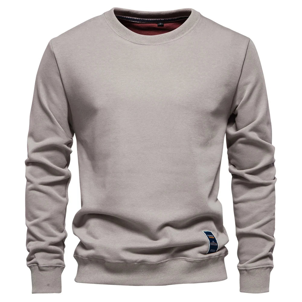 AIOPESON Men's Cotton-Blend Crew Neck Sweatshirt