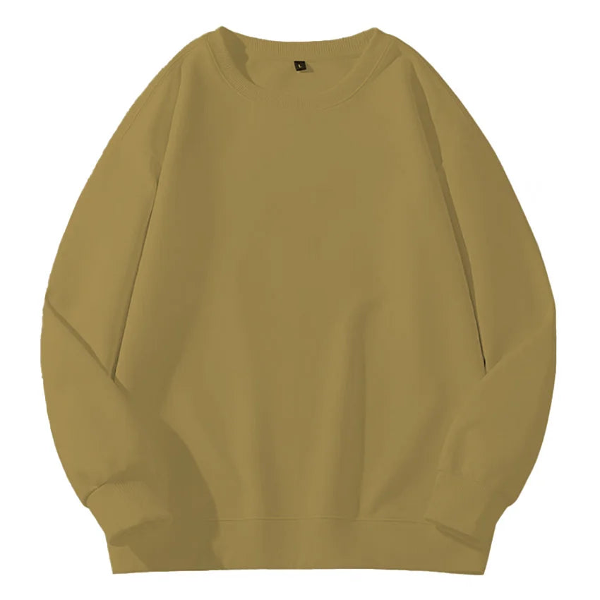 Heavyweight Loose Sweatshirt – Unisex Solid Color Casual Pullover (M-4XL)