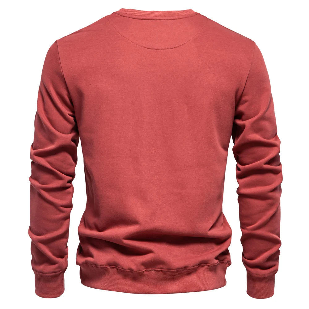 AIOPESON Men's Cotton-Blend Crew Neck Sweatshirt