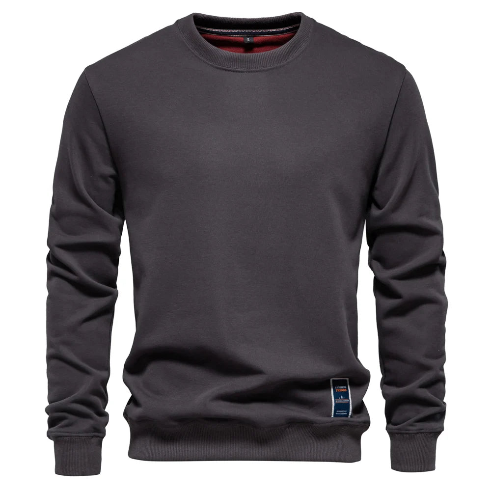 AIOPESON Men's Cotton-Blend Crew Neck Sweatshirt