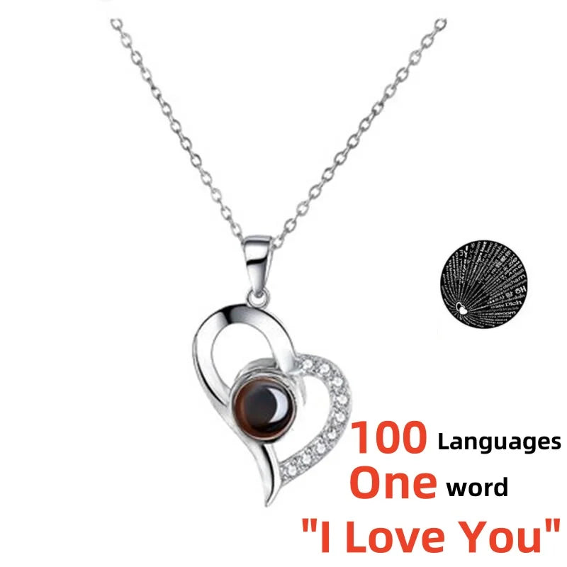 Heart-Shaped Red Rose Necklace