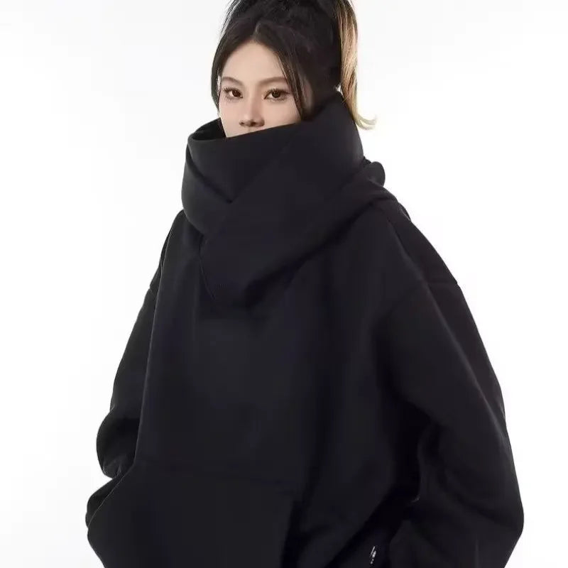 Fashionable American Style Sweatshirt Trendy Brand Men Women's Niche Design Sensibility Loose Fit Top Scene Hooded Sweatshirt
