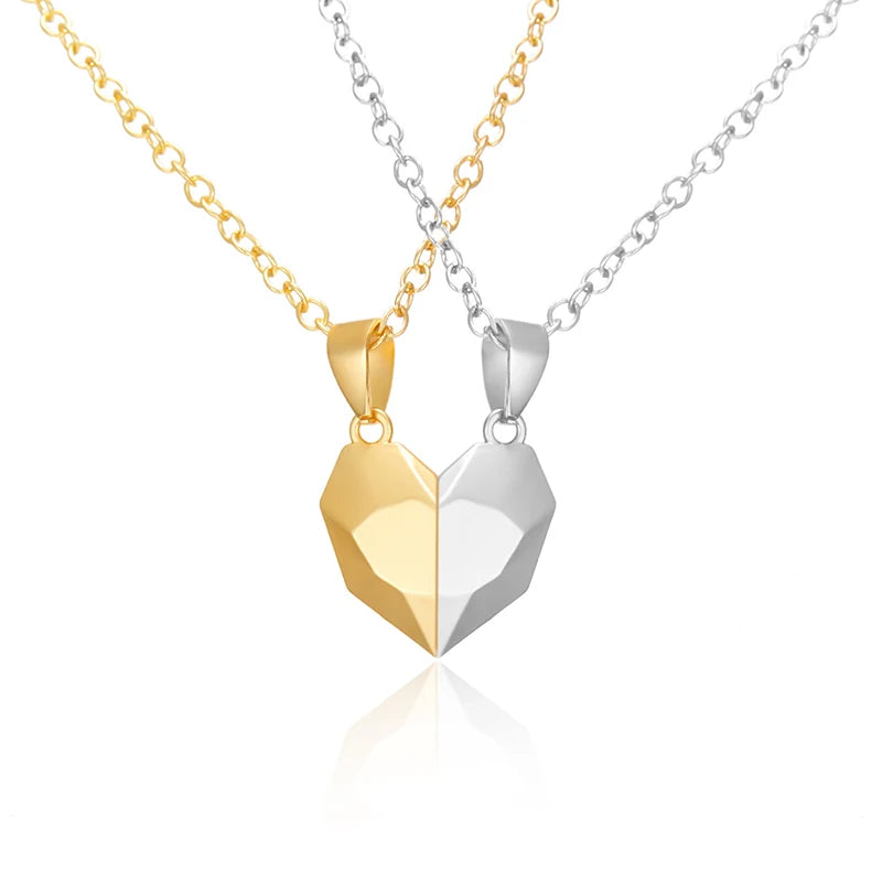 Elegant Magnetic Heart Pendant Necklace – Trendy Couple’s Jewelry for Men & Women(2 Pcs)