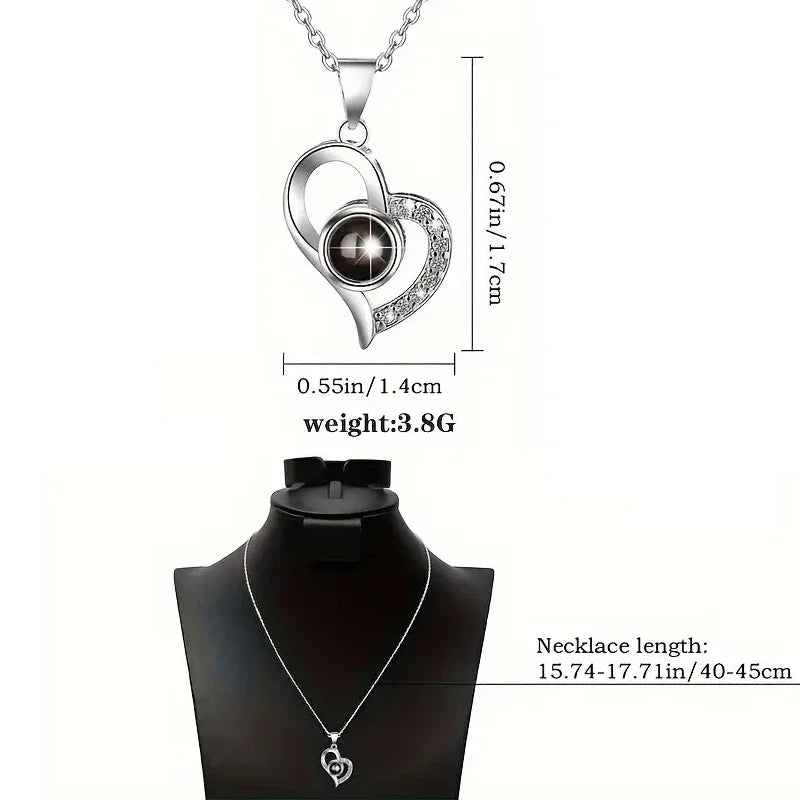 Heart-Shaped Red Rose Necklace
