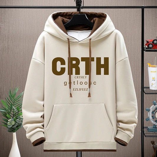 Men's Hip-Hop Pullover Hoodie – Black & White