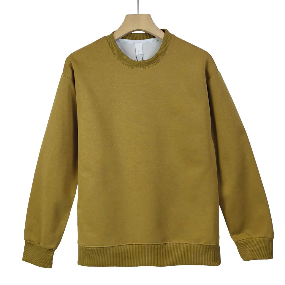 Heavyweight Loose Sweatshirt – Unisex Solid Color Casual Pullover (M-4XL)