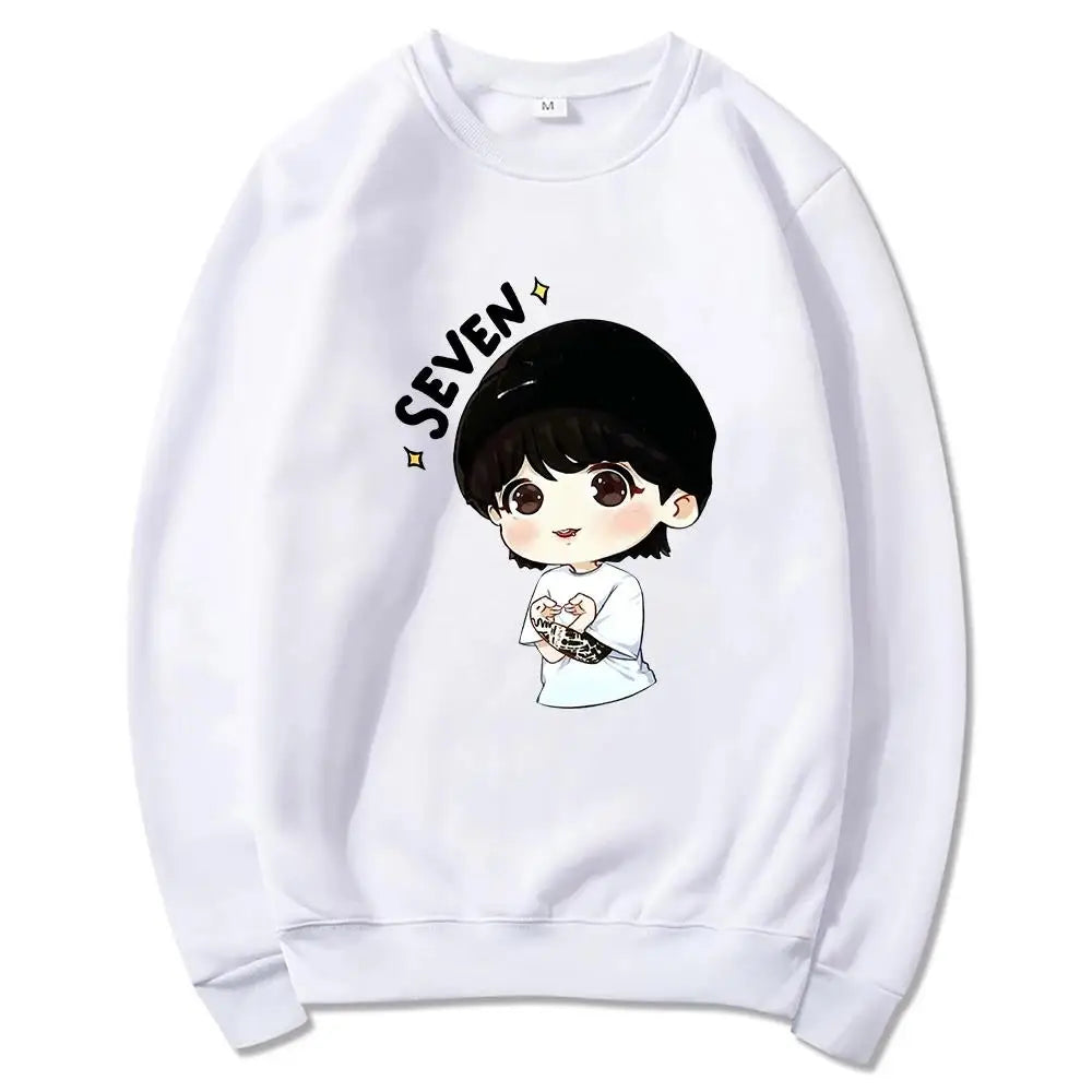 JungKook Seven Hoodie Women Harajuku Aesthetic Funny Kawaii Hoodies Unisex Autumn Winter Casual Fleece Pullover Sweatshirts Tops