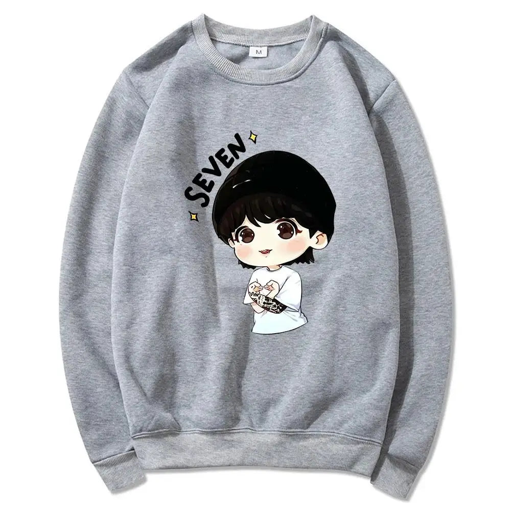 JungKook Seven Hoodie Women Harajuku Aesthetic Funny Kawaii Hoodies Unisex Autumn Winter Casual Fleece Pullover Sweatshirts Tops