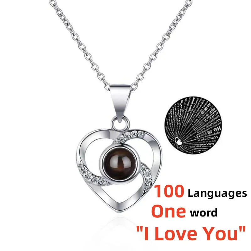 Heart-Shaped Red Rose Necklace