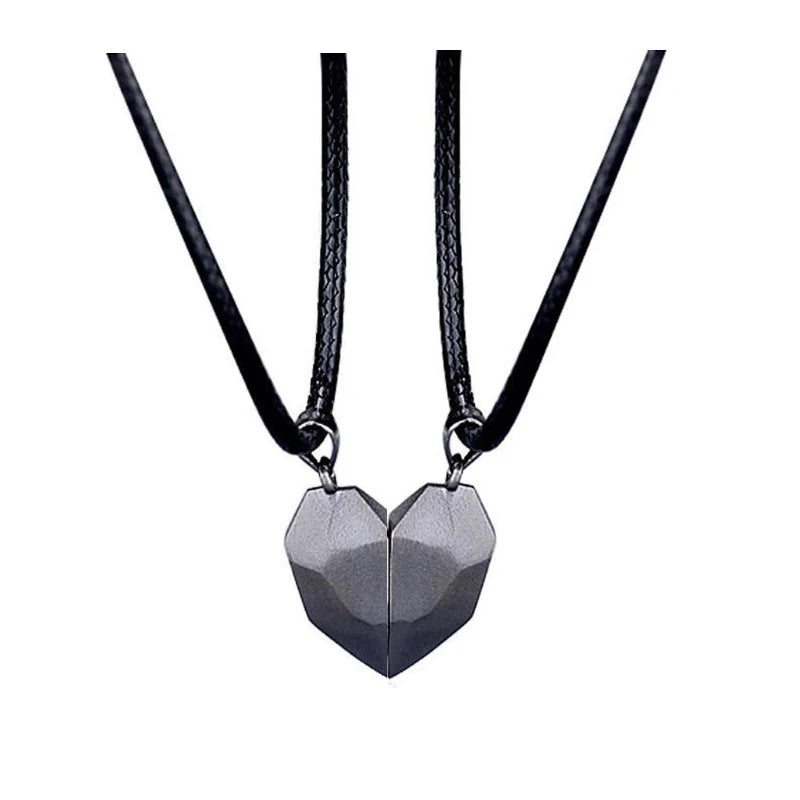 Elegant Magnetic Heart Pendant Necklace – Trendy Couple’s Jewelry for Men & Women(2 Pcs)