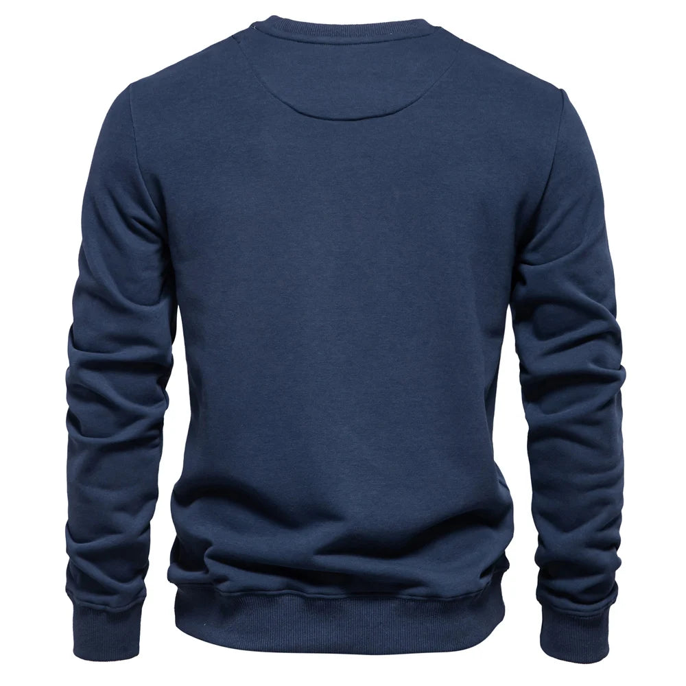 AIOPESON Men's Cotton-Blend Crew Neck Sweatshirt