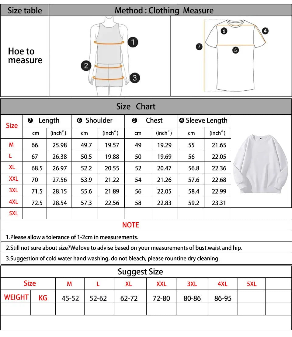 Heavyweight Loose Sweatshirt – Unisex Solid Color Casual Pullover (M-4XL)